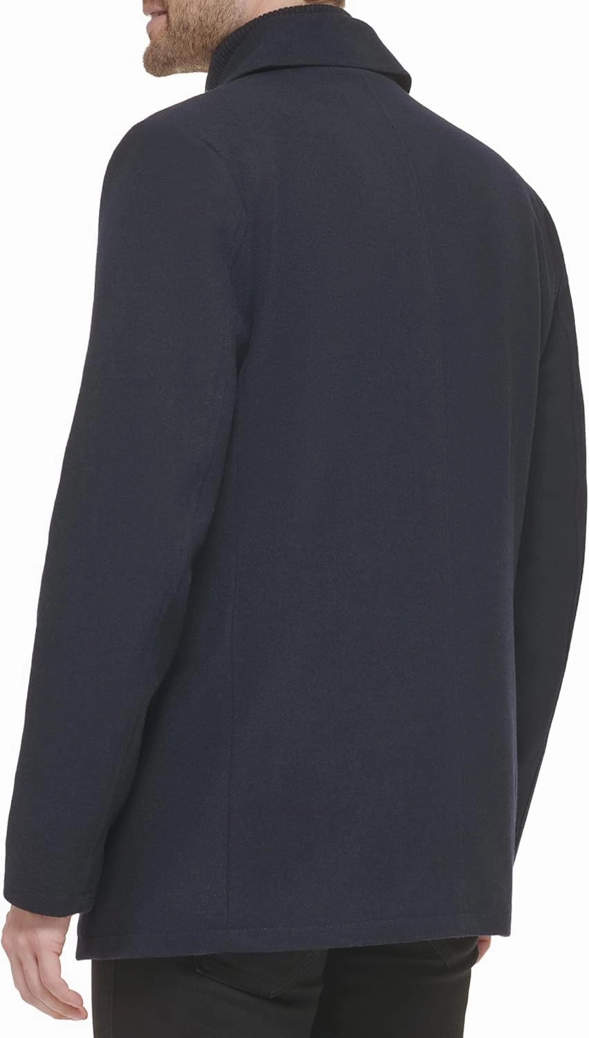 Kenneth Cole Men's Double Breasted Bib Peacoat