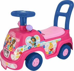 Kiddieland: Adventure Ride-On - Disney Princess - Magical Light & Sound Foot-to-Floor Vehicle, Interactive Dashboard, Push-Pull Handle, Toddlers 12mo 
