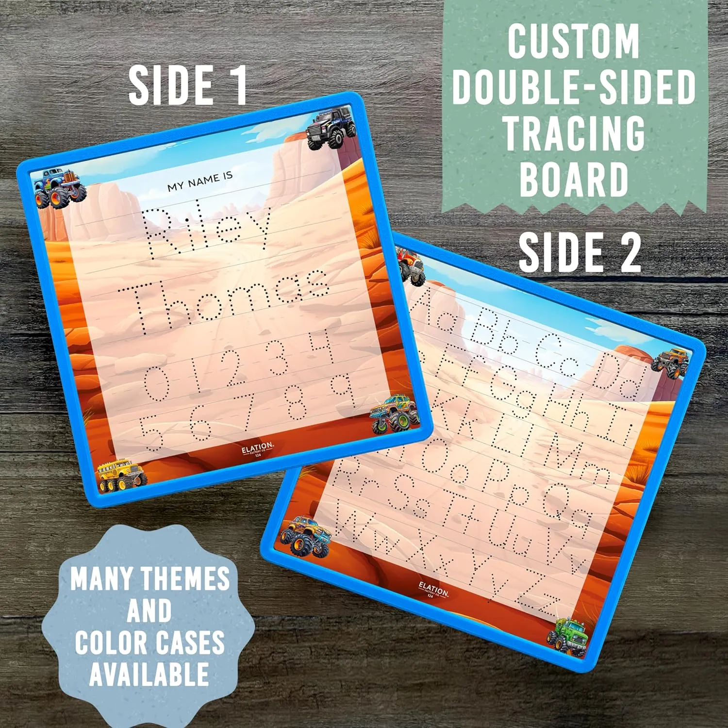 Kid's Name Tracing Board | Dry Erase Letter Tracing | Reusable Name Tracing Board | Letter Tracing Board | Personalized | Monster Truck Theme