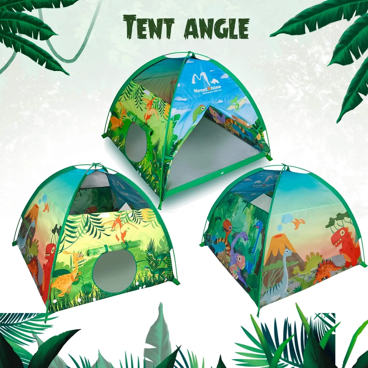 Kids Play Tent -48”x48”x42” Dinosaur Tent Playhouse Outdoor Indoor Tents for Kids Portable Dinosaur Toys Tents for Boys Girls Imaginative Camping Games Kid’s Gift