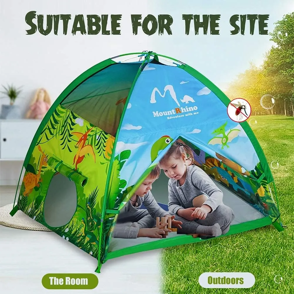 Kids Play Tent -48”x48”x42” Dinosaur Tent Playhouse Outdoor Indoor Tents for Kids Portable Dinosaur Toys Tents for Boys Girls Imaginative Camping Games Kid’s Gift