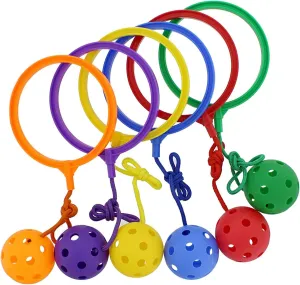Kids Skip Ball,Ankle Skip Ball,6Pcs Ball Jumping Ring Toy,Coordination Fitness Sports Ball Set for Boys Girls