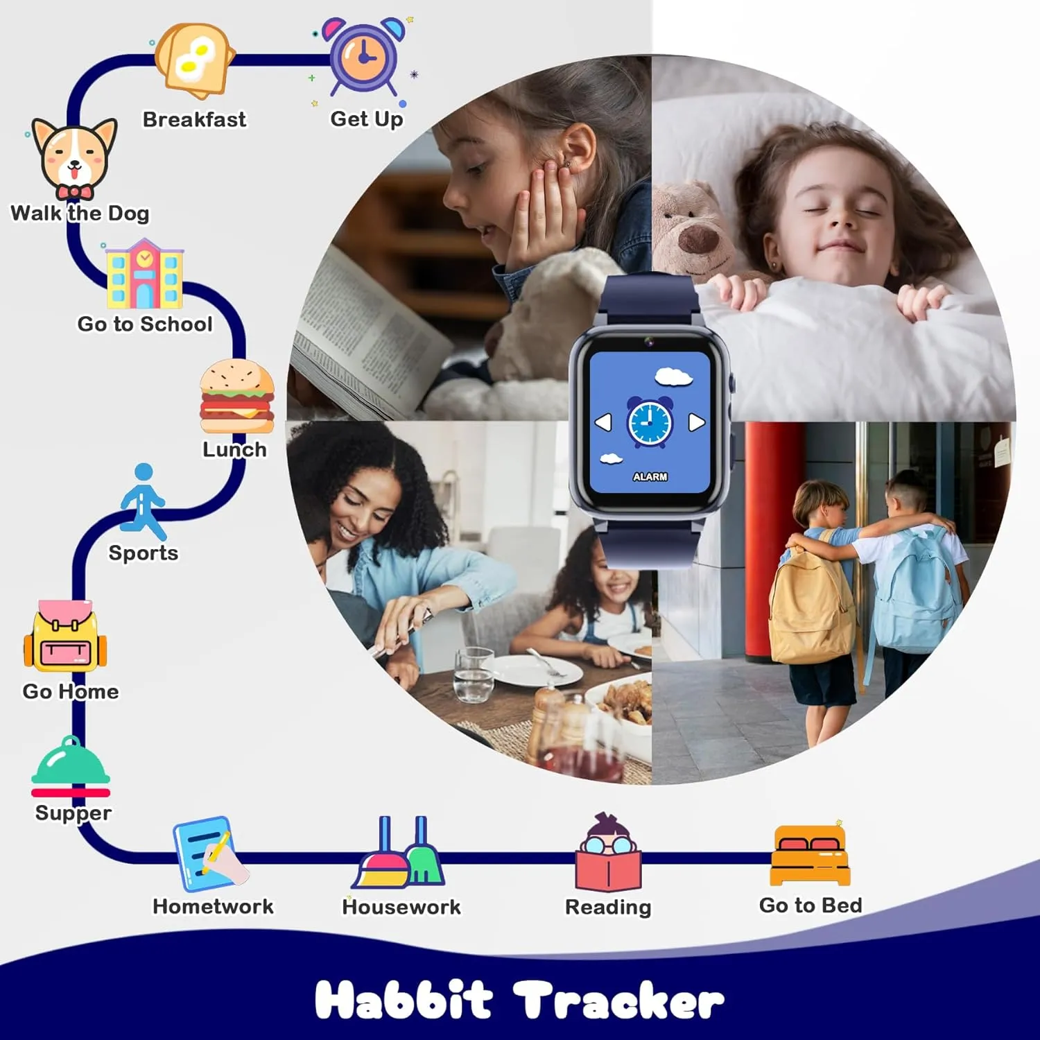 Kids Smart Watch Boys Smart Watch for Kids with 26 Games Calculator Watch for Boys Ages 3-12 Learning Card Audio Book Music Player Video Camera Watch Birthday Gift Toys for Boys
