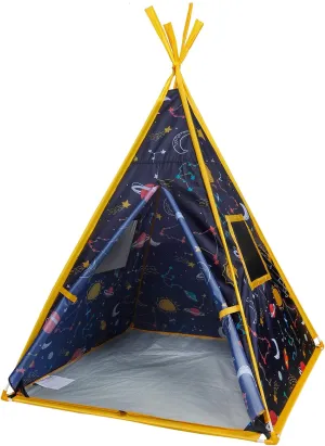 Kids Teepee - 44'x44'x61' Happy Hut Space Play Tent, Indoor/Outdoor Playhouse, Indian-Style Teepee for Boys & Girls