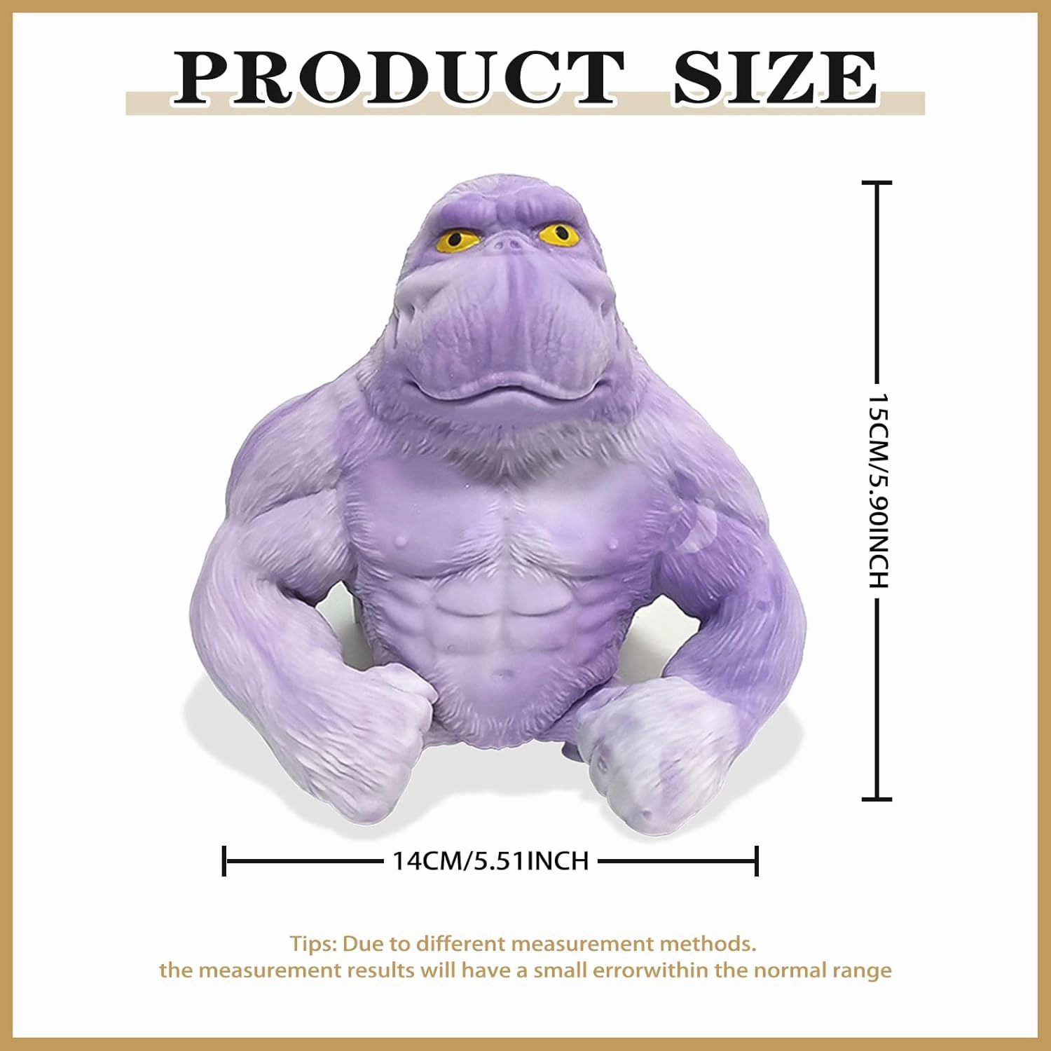 Kids and Adults Stretchy Squishy Monkey Squeeze Toy Funny Gorilla Squishy Toy Stress Relief and Sensory Decompression Toy,Purple