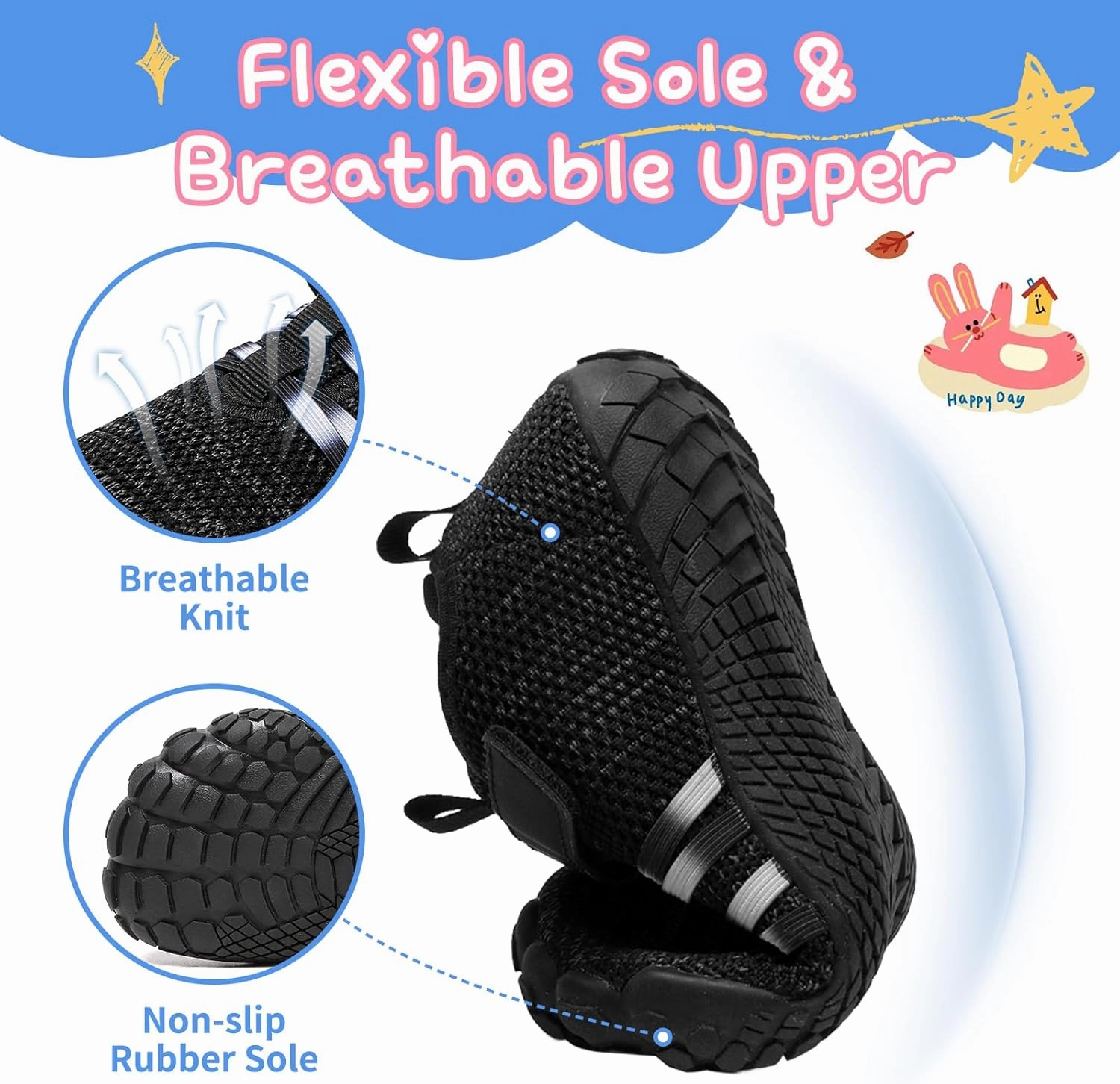 Kids Barefoot Shoes Boys Girls Footwear Toddler Shoes Wide Toe Box Hiking Flexible Zero Drop Sole Minimalist Sneakers Lightweight Breathable Slip On Running Tennis for Indoor Outdoor Little Big Kid