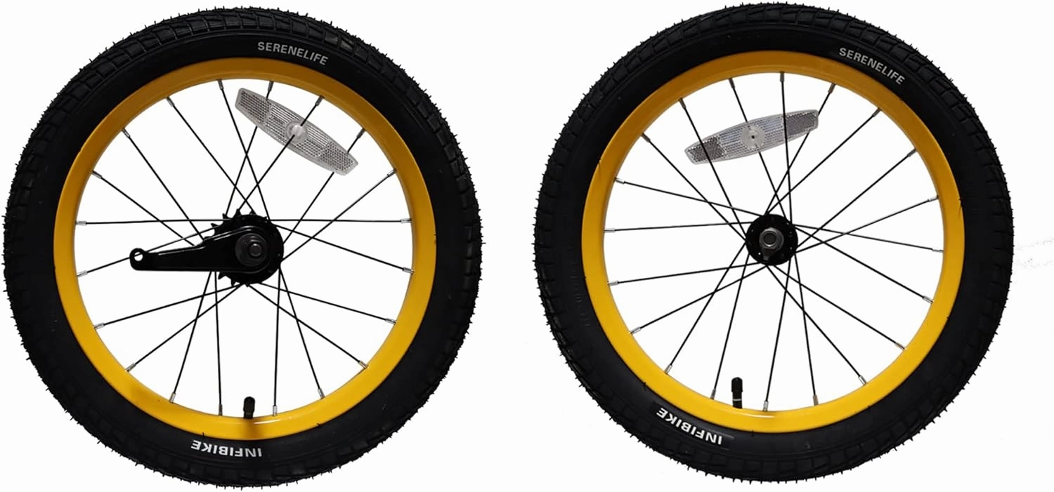 Kids Bike Front and Rear Wheel Set, Wheel Set Replacement Part for 16 inch Kids Bicycle, Compatible with Model Numbers SLBKBLU62