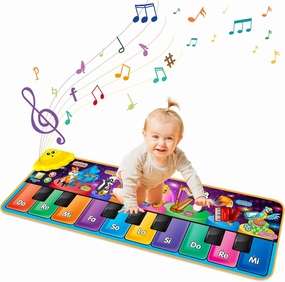 Kids Musical Piano Mats with 25 Music Sounds,Musical Toys Baby Floor Piano Keyboard Mat Carpet Animal Blanket Touch Playmat Early Education Toys for 1 2 3 4 5 6  Year Girls Boys Toddlers