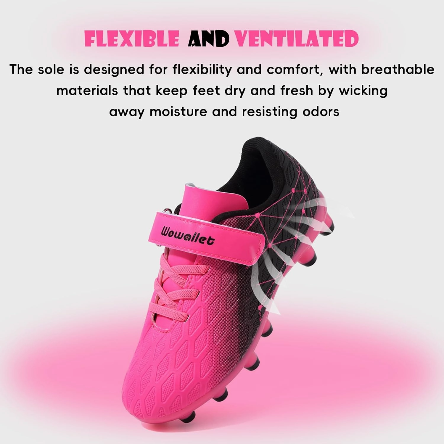 Kids Soccer Cleats Boys Girls Athletic Football Shoes for Unisex