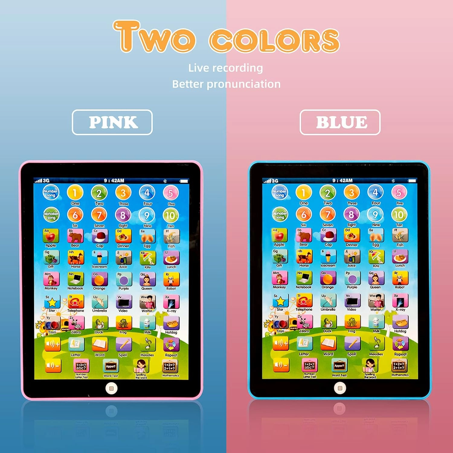 Kids Tablet -Learning Pad,with 6 Games to Learn Music/Words/Learning Letters/Alphabet,Education Tablet for Kids for Boys & Girls 3 Years Up…