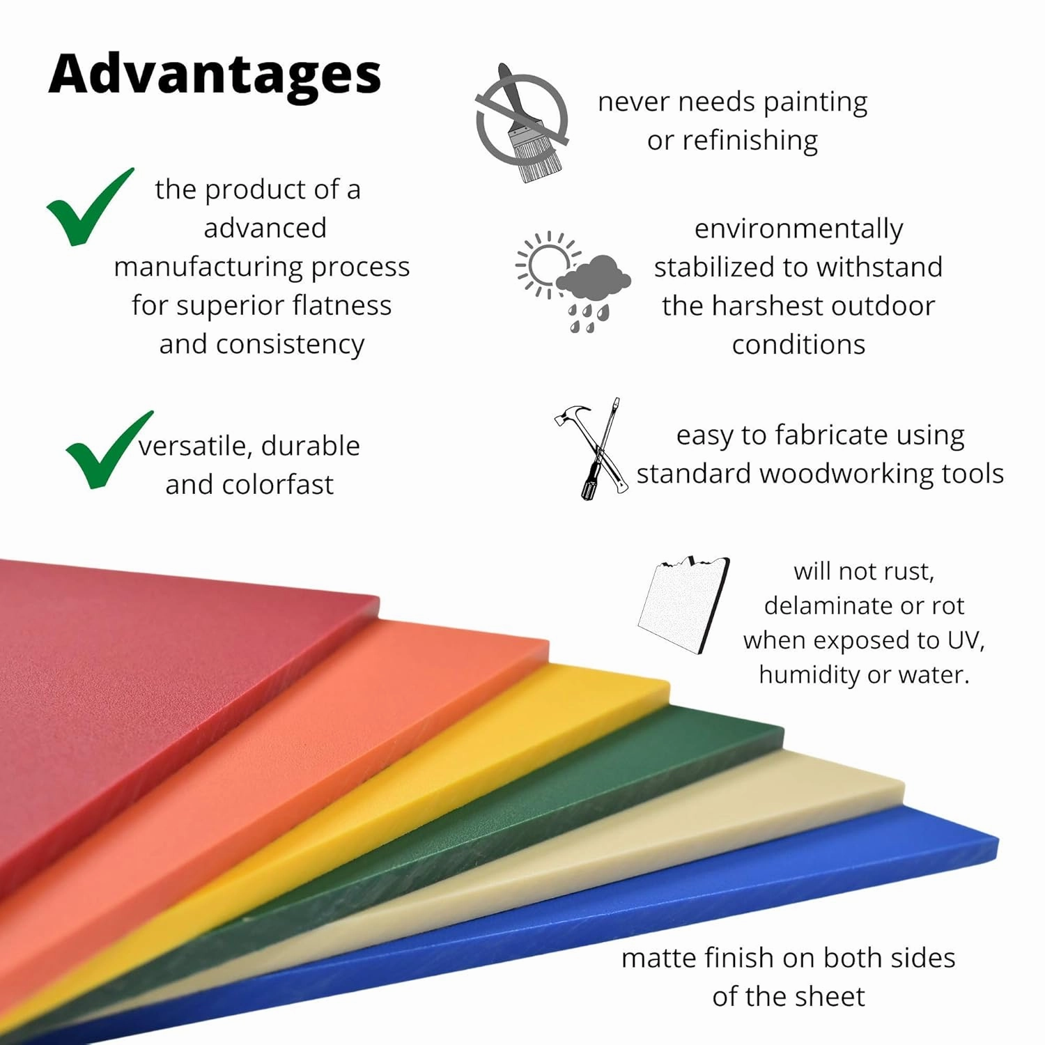 King ColorBoard Plastic Sheet - Tan, 1/2" x 12" x 12", Colored HDPE Board, for Sign, Marine, Playground and Recreational Applications