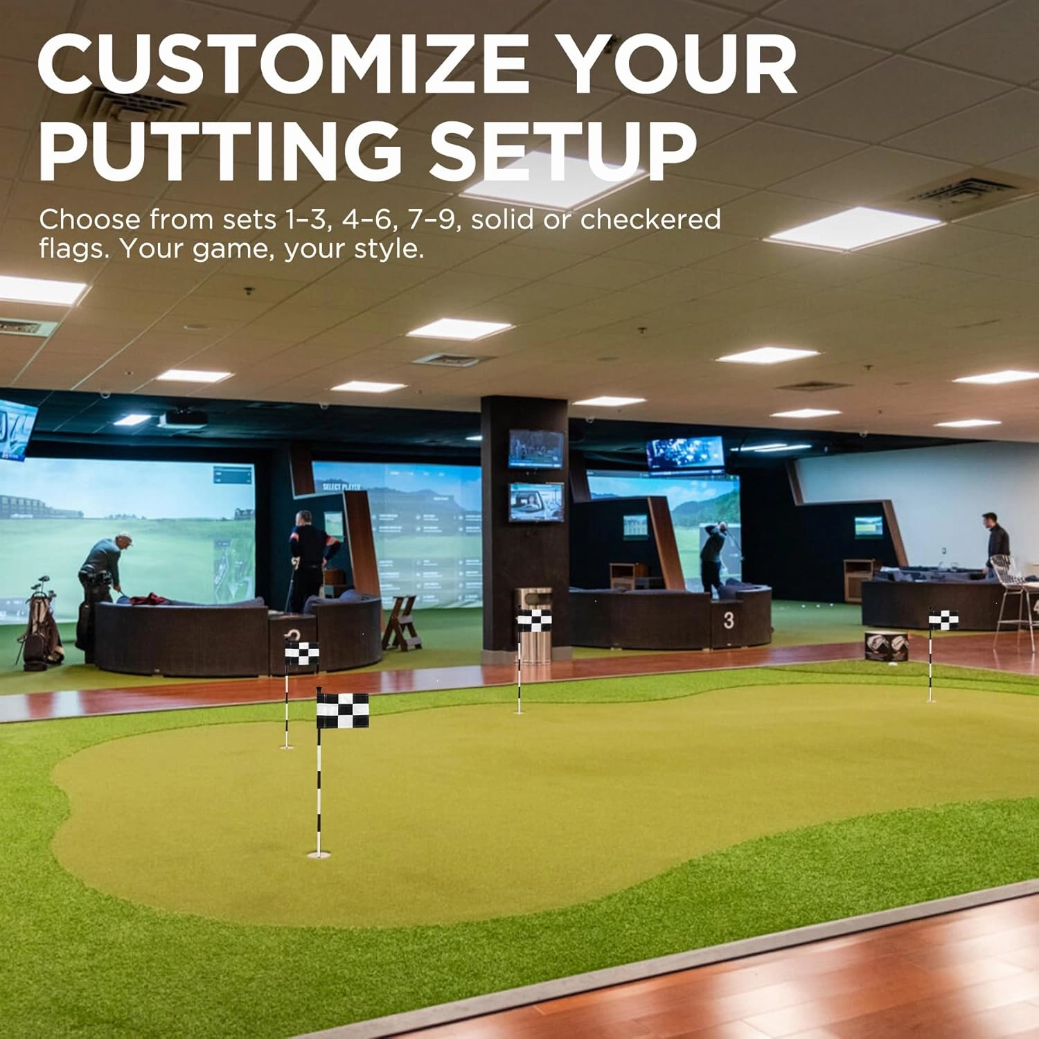 KINGTOP Golf Flagstick Mini, Putting Green Flag for Yard, All 3 Feet, Double-Sided Numbered Golf Flags, Golf Pin Flag Hole Cup Set, Portable 2-Section Design, Gifts Idea