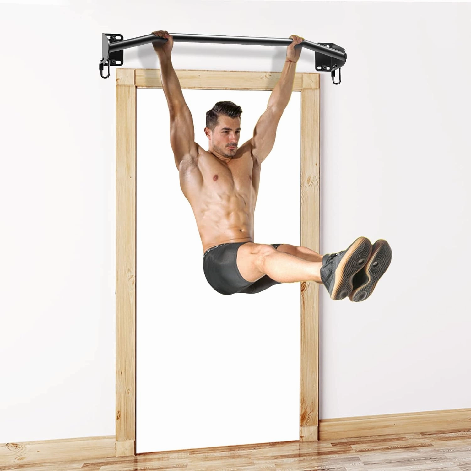 Kipika Heavy Duty Wall Mounted Doorway Pull Up Bar, Multifunctional Chin Up Bar, Portable Fitness Door Bar, Body Workout Home Gym System