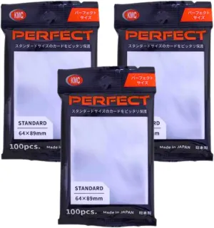 KMC 100 Pochettes Card Barrier Perfect Size Soft Sleeves, 3 Pack/Total 300 Pochettes [Komainu-Dou Original Package], Clear