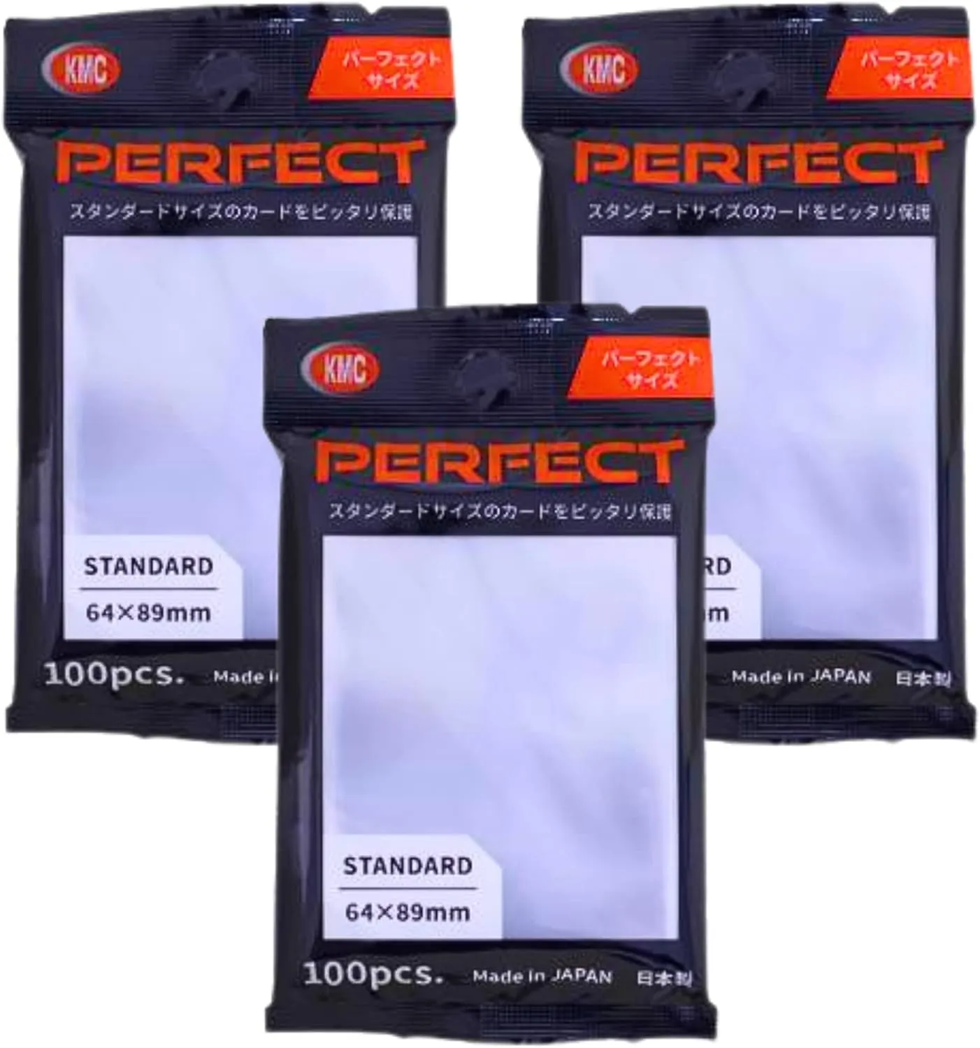 KMC 100 Pochettes Card Barrier Perfect Size Soft Sleeves, 3 Pack/Total 300 Pochettes [Komainu-Dou Original Package], Clear