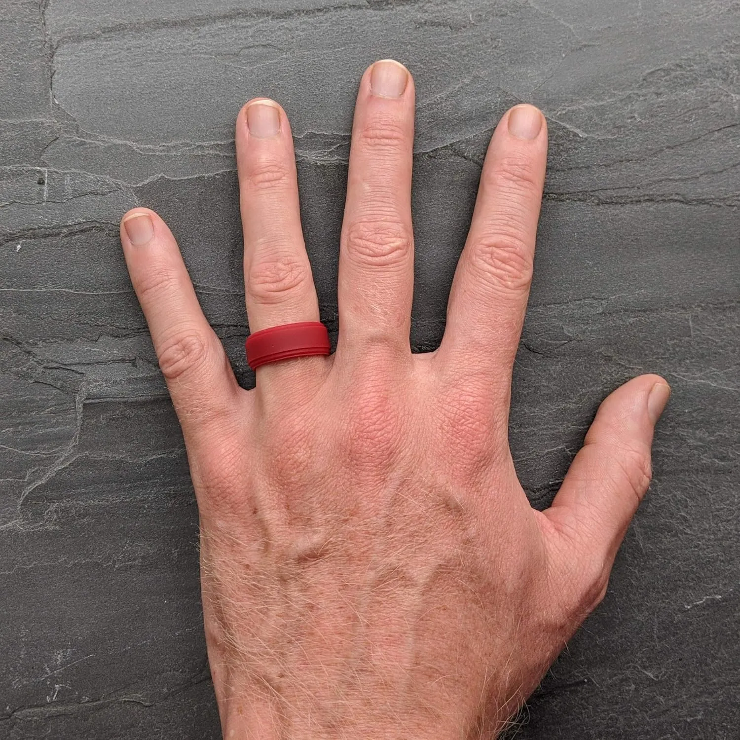 Knot Theory Breathable Silicone Ring for Men - Durable Step Edge Comfort Fit 8mm Bandwidth Size 8, 9, 10, 11, 12, 13, 14