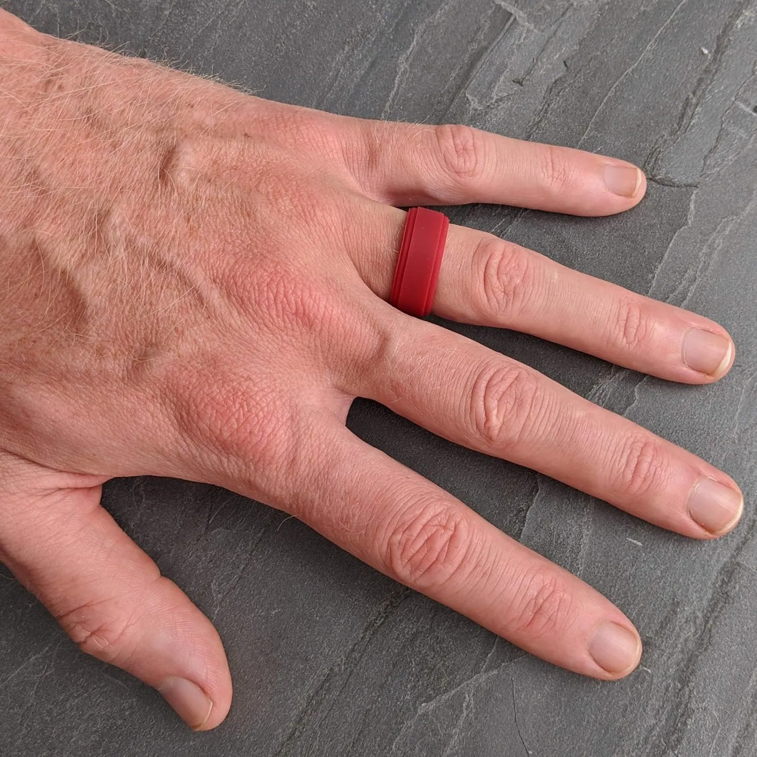 Knot Theory Breathable Silicone Ring for Men - Durable Step Edge Comfort Fit 8mm Bandwidth Size 8, 9, 10, 11, 12, 13, 14