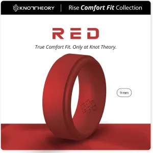 Knot Theory Breathable Silicone Ring for Men - Durable Step Edge Comfort Fit 8mm Bandwidth Size 8, 9, 10, 11, 12, 13, 14