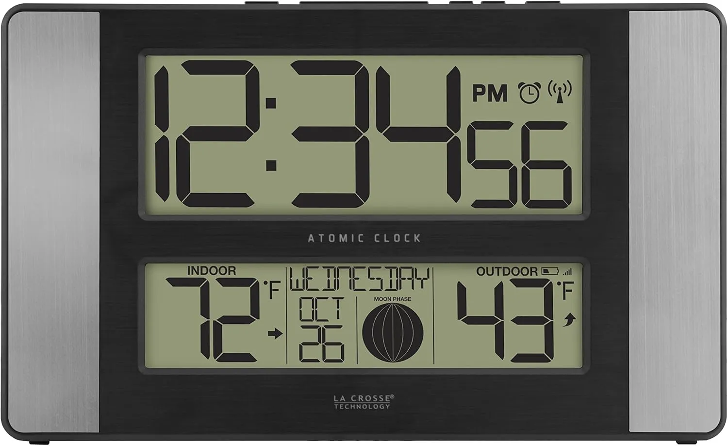 La Crosse Atomic Clock with Outdoor Temperature & Sensor Protection Shield
