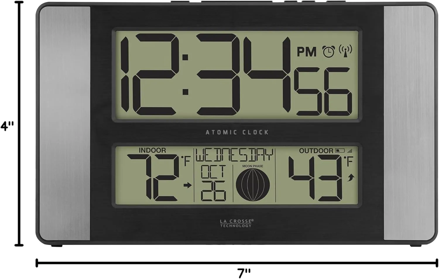 La Crosse Atomic Clock with Outdoor Temperature & Sensor Protection Shield