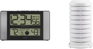 La Crosse Atomic Clock with Outdoor Temperature & Sensor Protection Shield