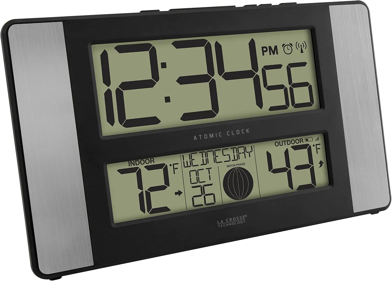 La Crosse Atomic Clock with Outdoor Temperature & Sensor Protection Shield