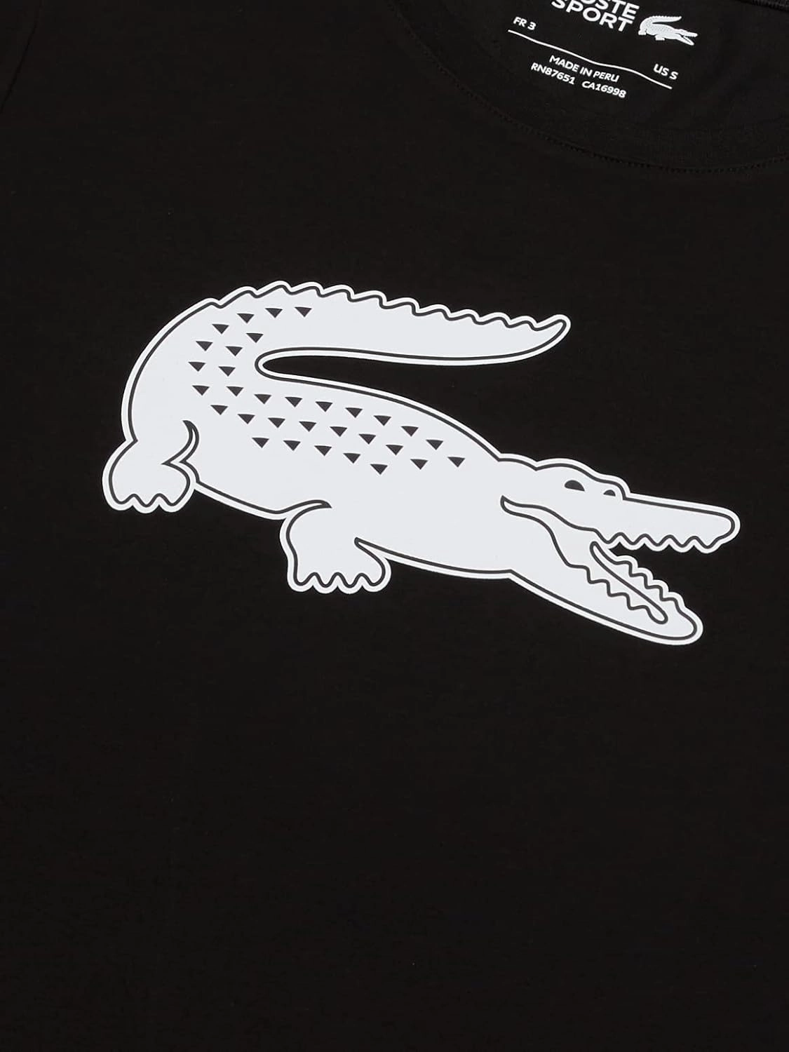 Lacoste Men's Short Sleeve Regular Fit Ultra Dry Croc Graphic Tee Shirt