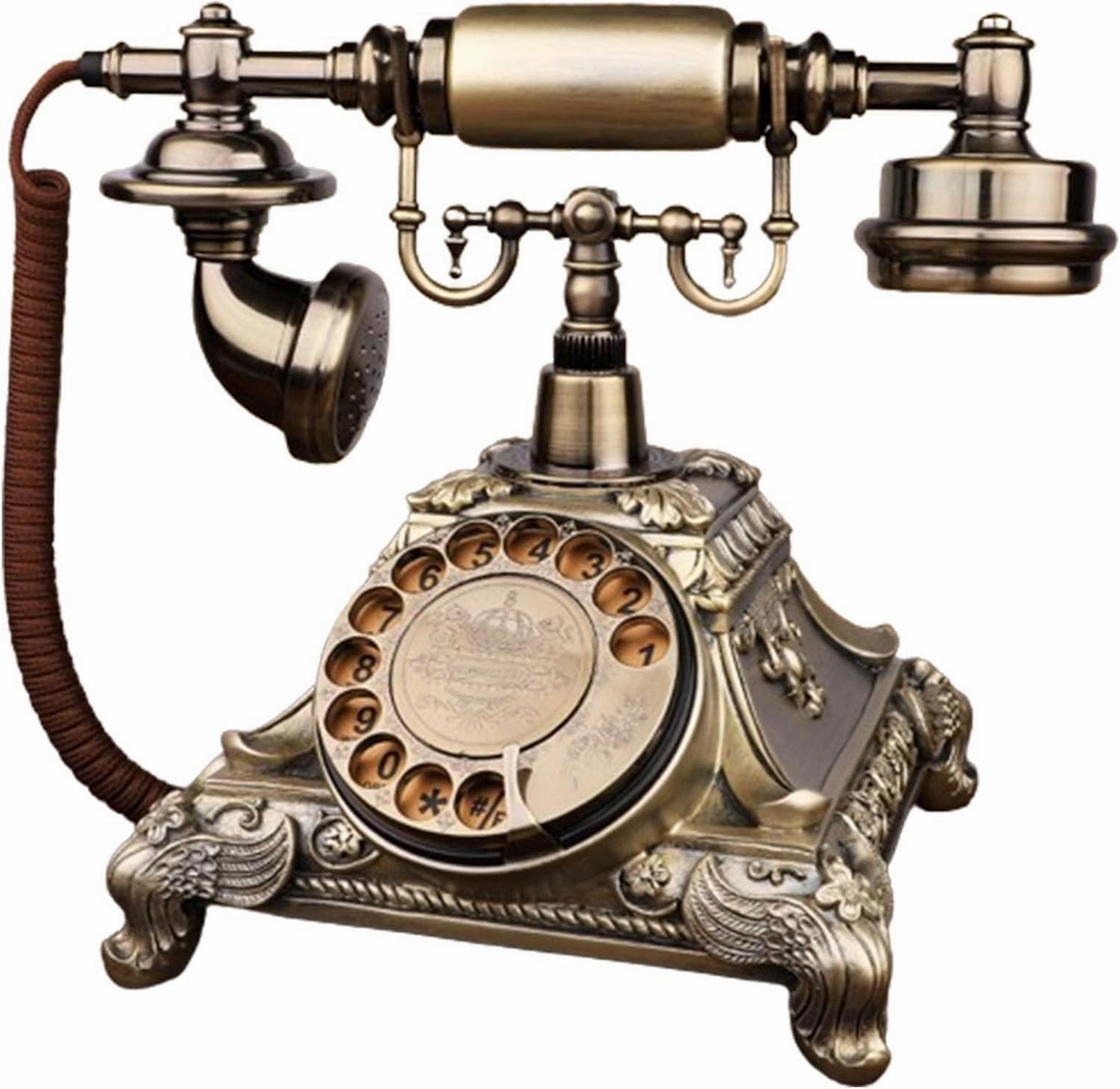 Landline Phone Rotary Dial Corded Telephone Retro Telephone Classic Old Fashioned Desk Phone with