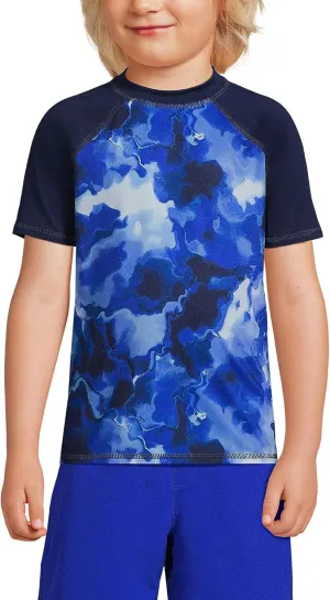 Lands' End Boys Short Sleeve UPF 50 Sun Protection Rash Guard