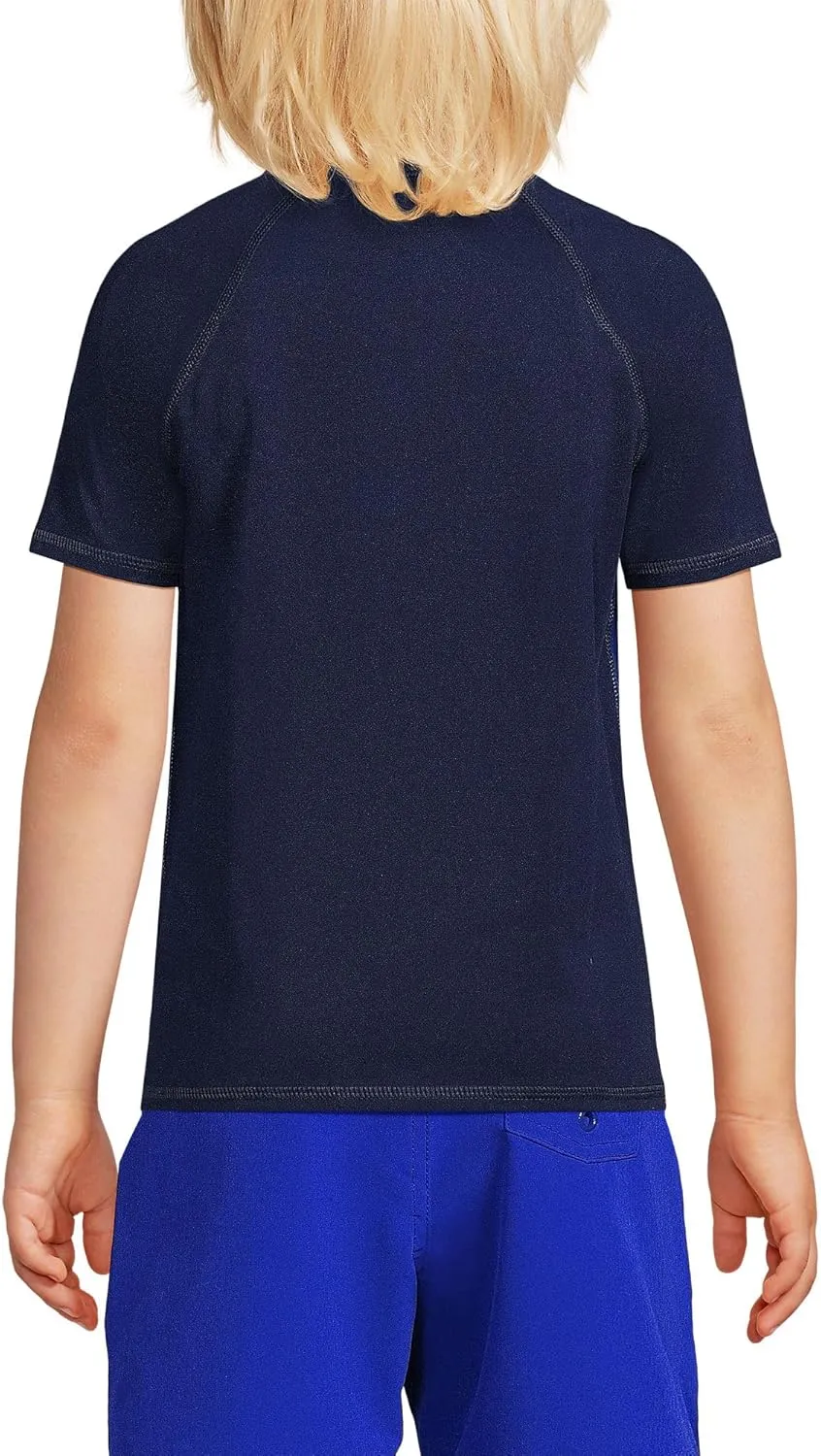 Lands' End Boys Short Sleeve UPF 50 Sun Protection Rash Guard