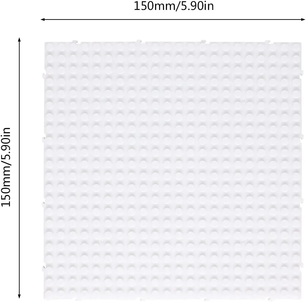 Larcele 4 Pieces Building Blocks Baseplates, Board Only for 8mm Mini Blocks, Compatible with Most Brand, 5.9 Inches JMDB-01 (White)