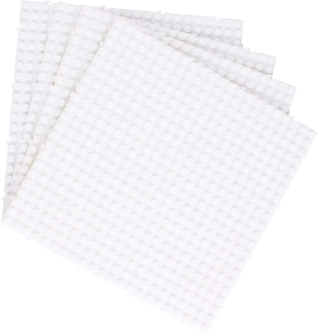 Larcele 4 Pieces Building Blocks Baseplates, Board Only for 8mm Mini Blocks, Compatible with Most Brand, 5.9 Inches JMDB-01 (White)