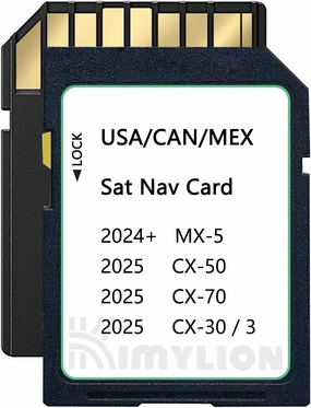 Latest Version Navigation SD Card, GPS SD Map Card Compatible with 2025 CX-50/3 / CX-30 / CX-70, 2024  MX-5, USA/CAN/MEX Maps