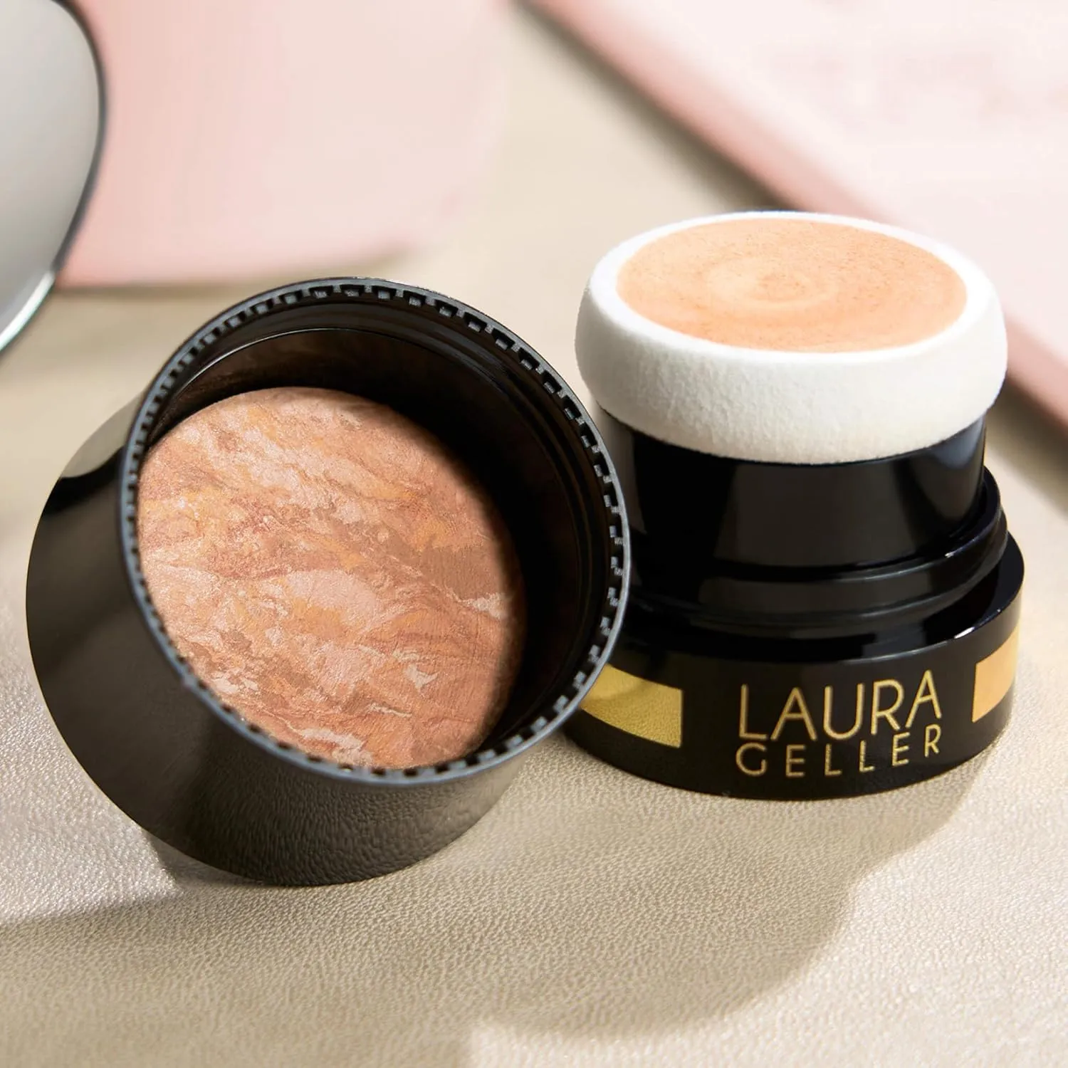 LAURA GELLER NEW YORK Baked Balance-n-Glow To Go Travel Size Illuminating Foundation - Tan - Buildable Sheer to Light Coverage - Satin Finish