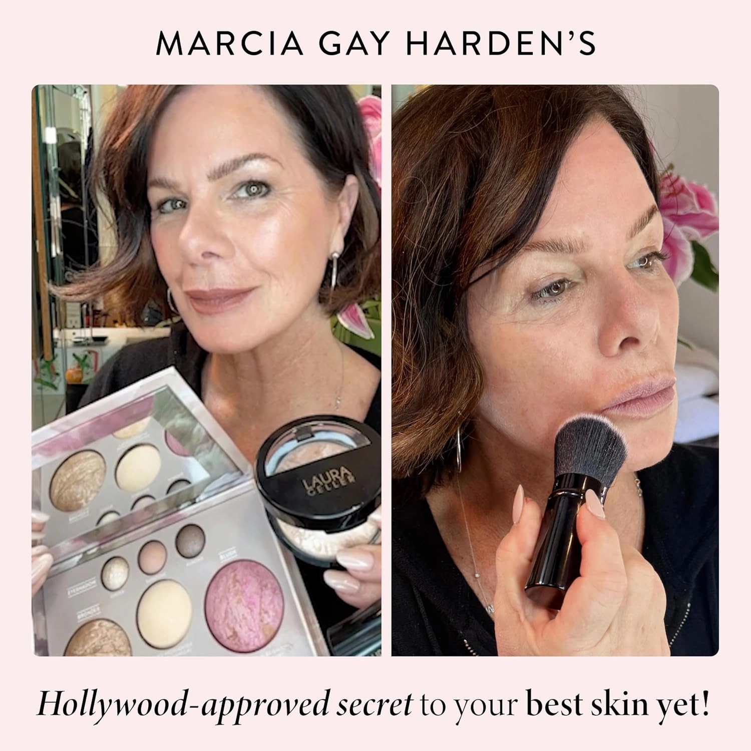 LAURA GELLER NEW YORK Baked Starter Kit: Porcelain - Best of the Best Full Face Palette   Baked Balance-n-Brighten Powder Foundation   Retractable Angled Kabuki Brush Set