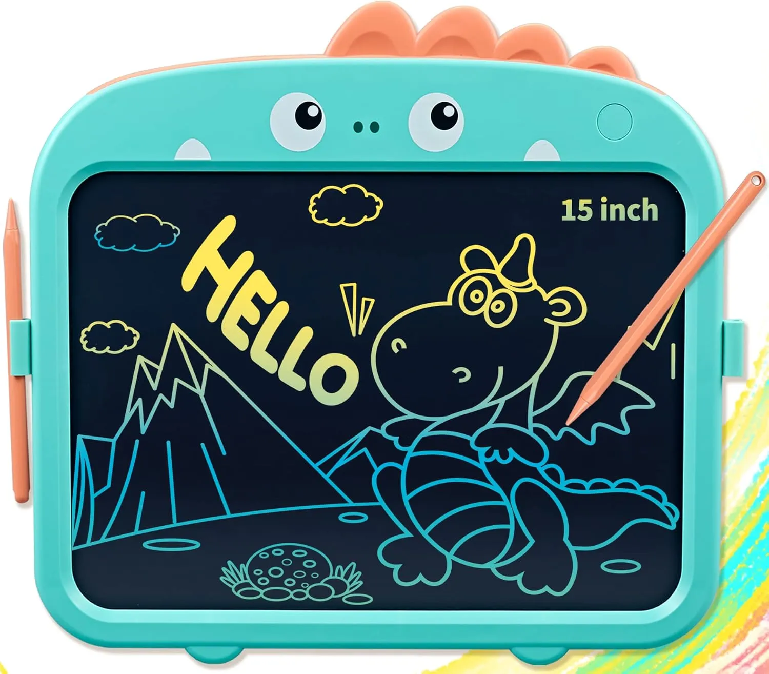 LCD Writing Tablet for Kids,15inch Colorful Doodle Board Drawing Pad,rasable Reusable Electronic Drawing Boards Tablet,Educational and Learning Toys for 3 4 5 6Year Old Girl Boy Brithday Gift