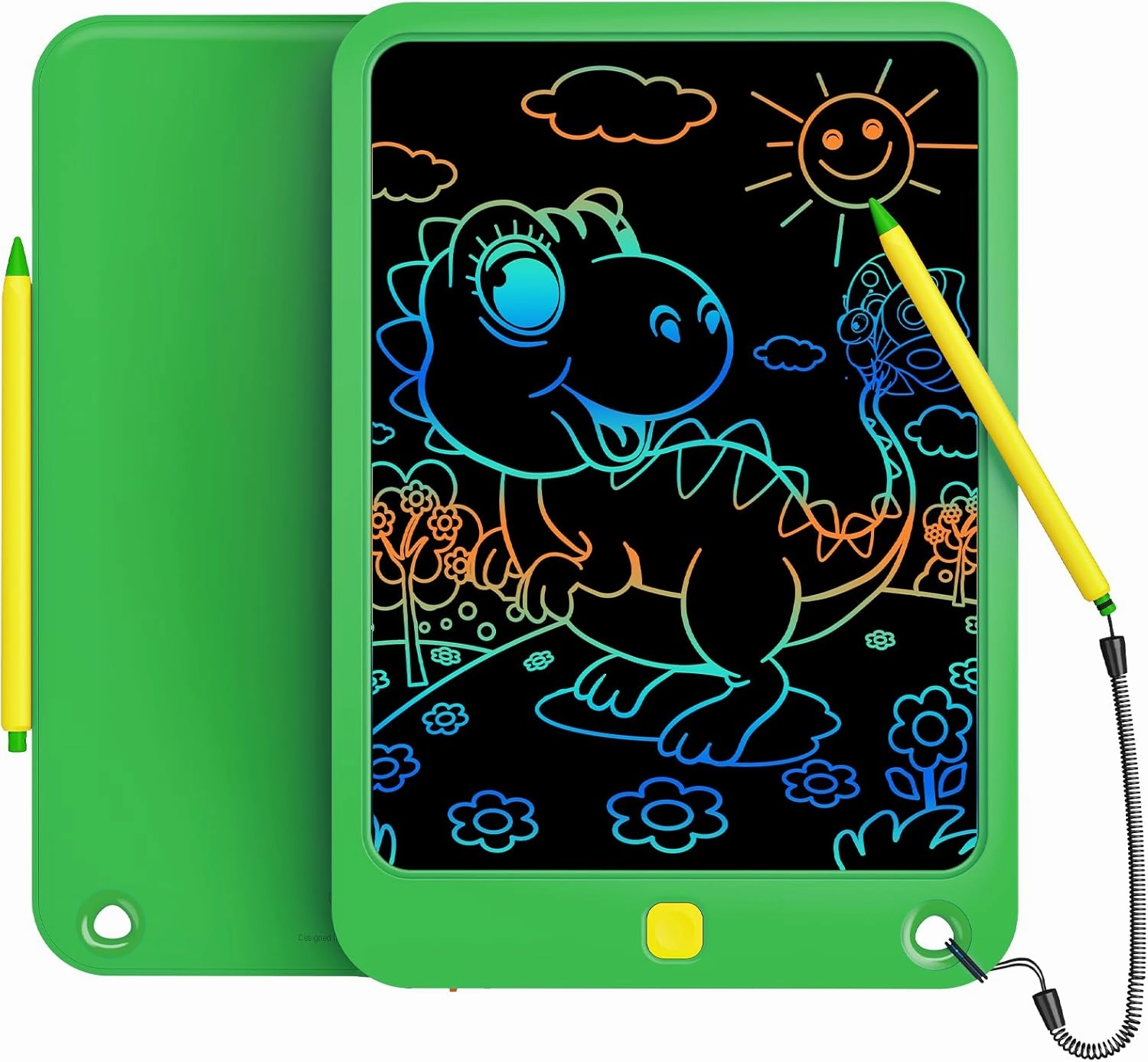 LCD Writing Tablet 10 Inch, Toys for 3 4 5 6 7 8 9 10 Year Old Boys Girls, Colorful Doodle Board Drawing Tablet, Gift for Boys Toddlers Age 3-12 Years, Memo Board, Drawing Pads with Lanyard (Green)