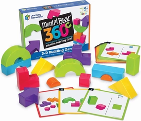 Learning Resources Mental Blox 360 Degree 3-D Building Game - 55 Pieces, Ages 5  Educational Board Games, Mental Puzzles for Kids, Brain Teaser Games
