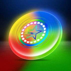 LED Flying Disc Toy for Kids Adults, Upgraded 7 Dynamic Modes Glow in The Dark Fiying Ring, Light Up Flashing Sport Disc, Sand Beach Toy for Outdoor, Park, Yard, Camping, Toss and Catch Game