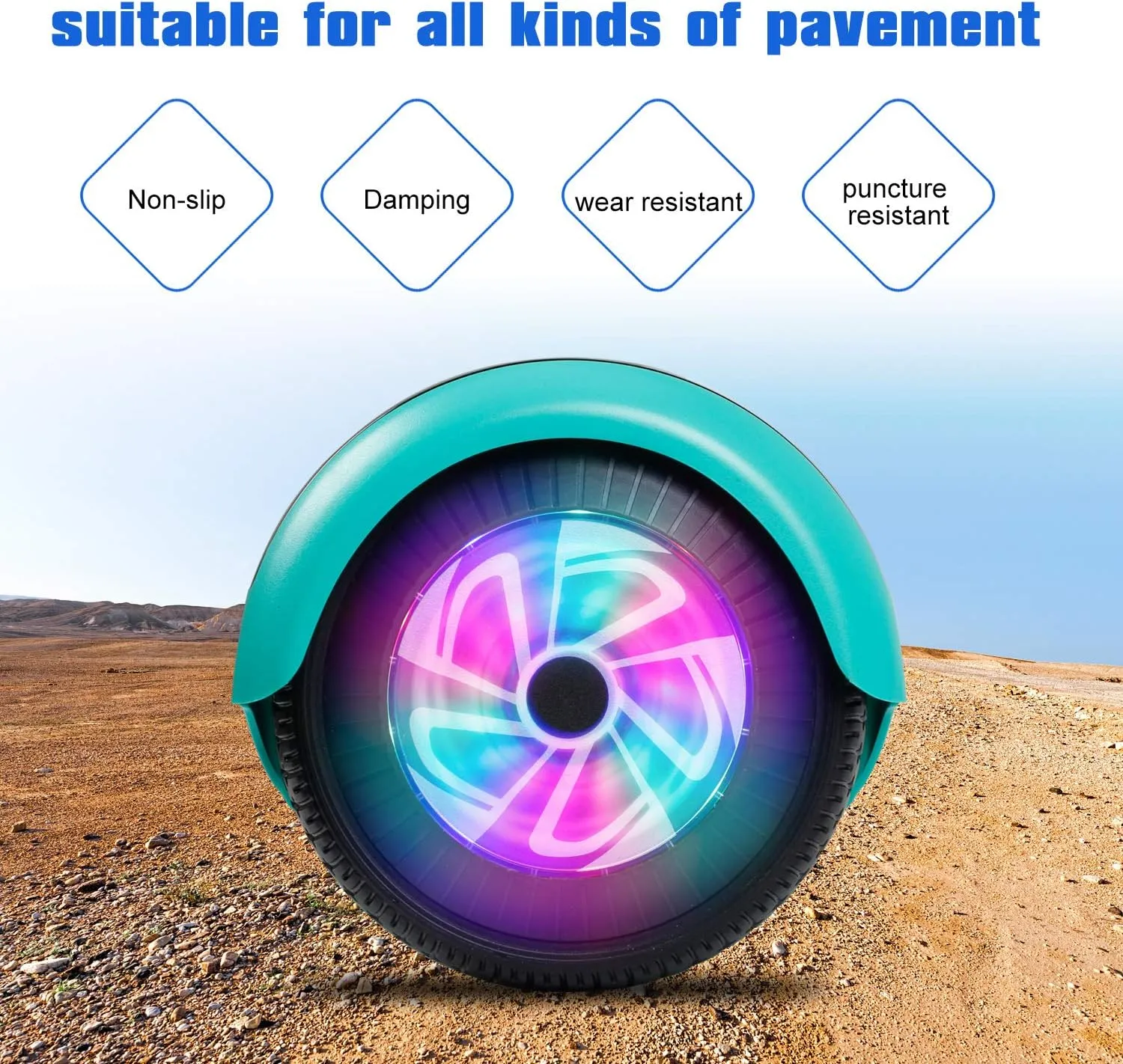 LIEAGLE Hoverboard, 6.5" Self Balancing Scooter Hover Board with Bluetooth Wheels LED Lights for Kids Adults