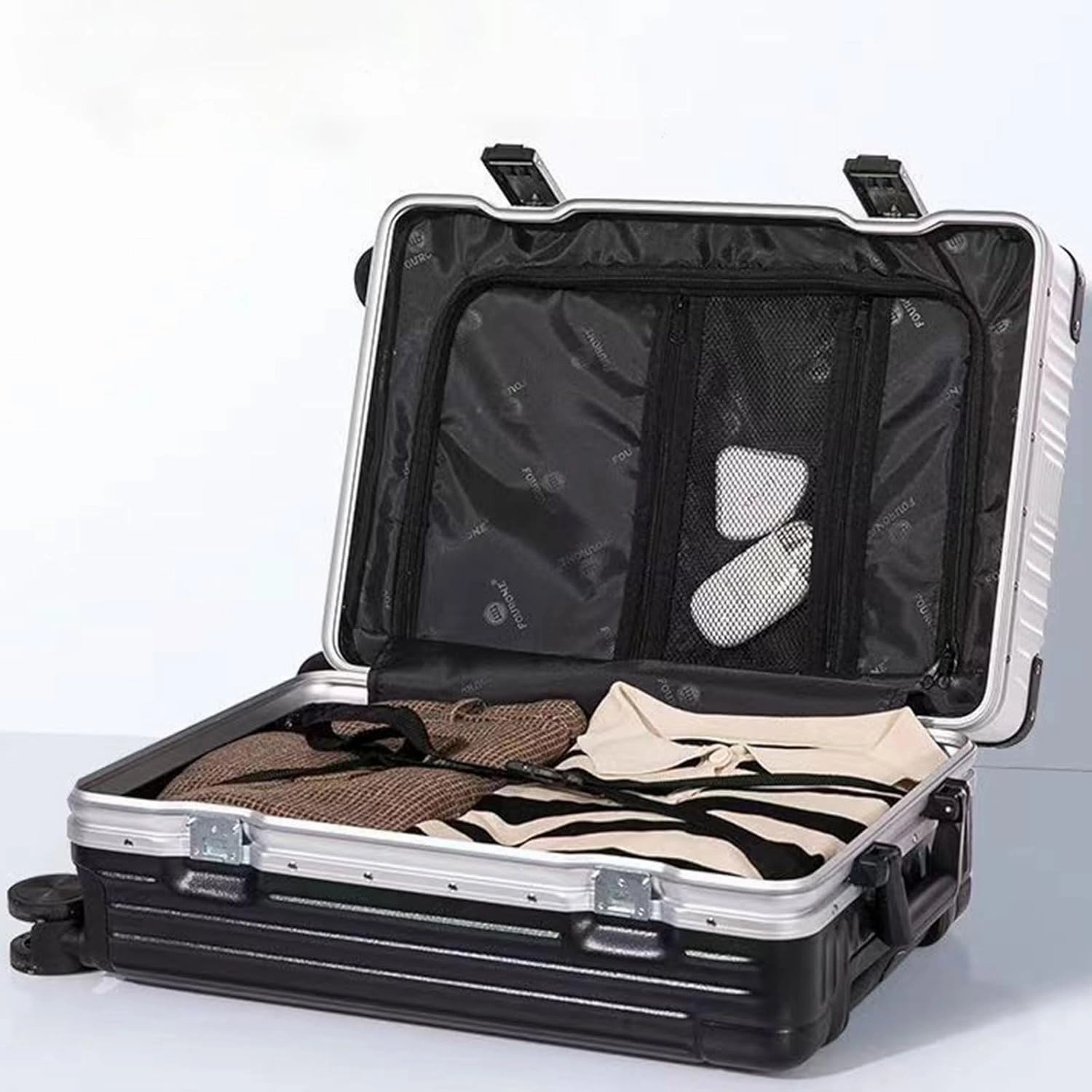 Lightweight Suitecase With Carry-on Bag, With Spinner Wheels, Expandable Luggage, Equipped With Anti-pick Combination Lock (Color : 22 Bag, Size : Silver)
