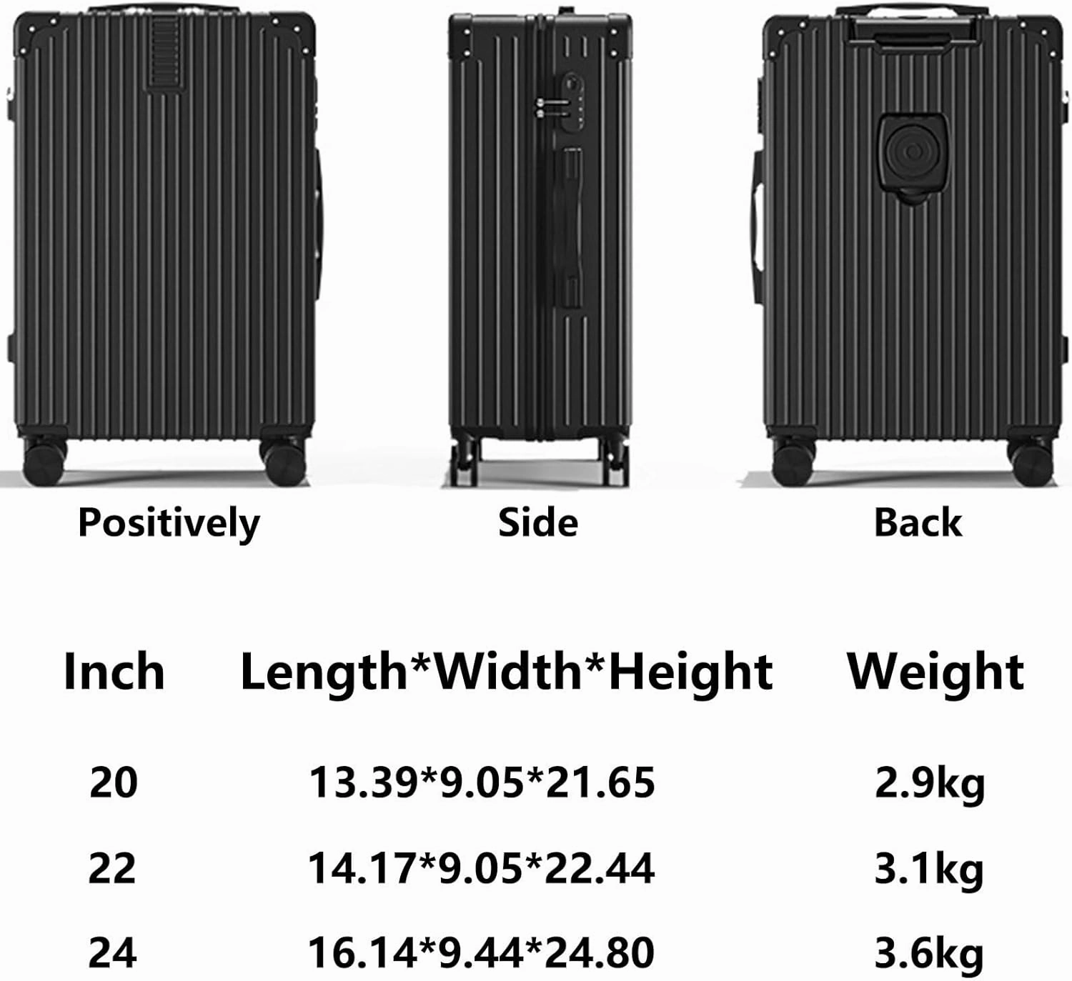 Lightweight Suitecase With Carry-on Bag, With Spinner Wheels, Expandable Luggage, Equipped With Anti-pick Combination Lock (Color : 22 Bag, Size : Silver)
