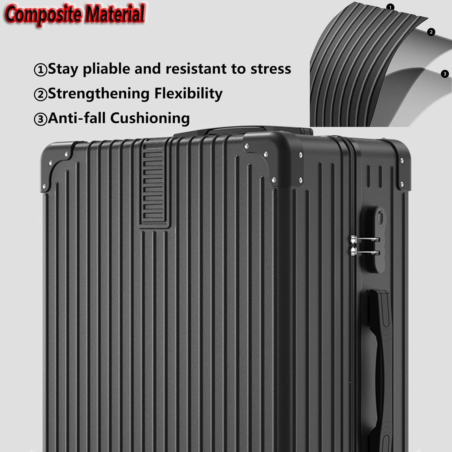 Lightweight Suitecase With Carry-on Bag, With Spinner Wheels, Expandable Luggage, Equipped With Anti-pick Combination Lock (Color : 22 Bag, Size : Silver)