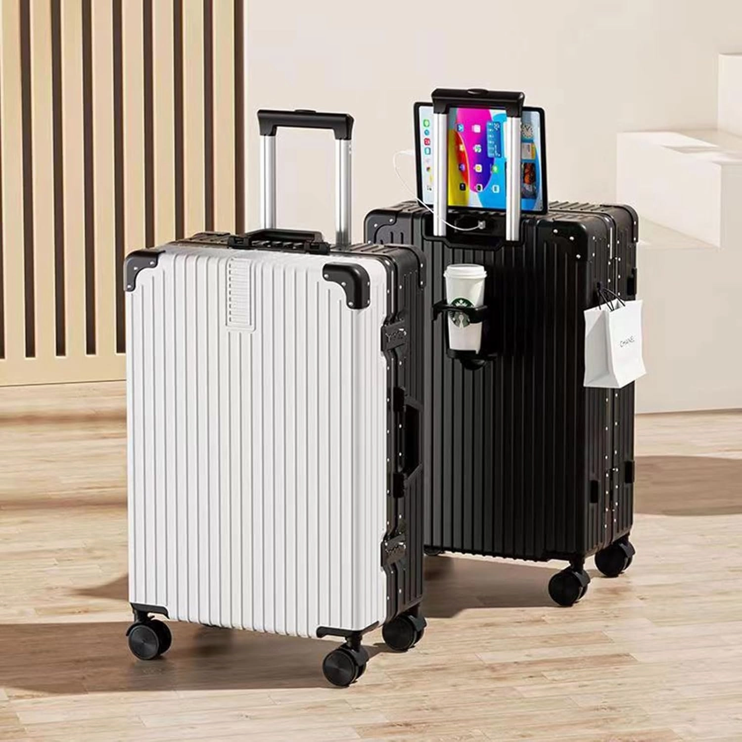 Lightweight Suitecase With Carry-on Bag, With Spinner Wheels, Expandable Luggage, Equipped With Anti-pick Combination Lock (Color : 22, Size : Green)