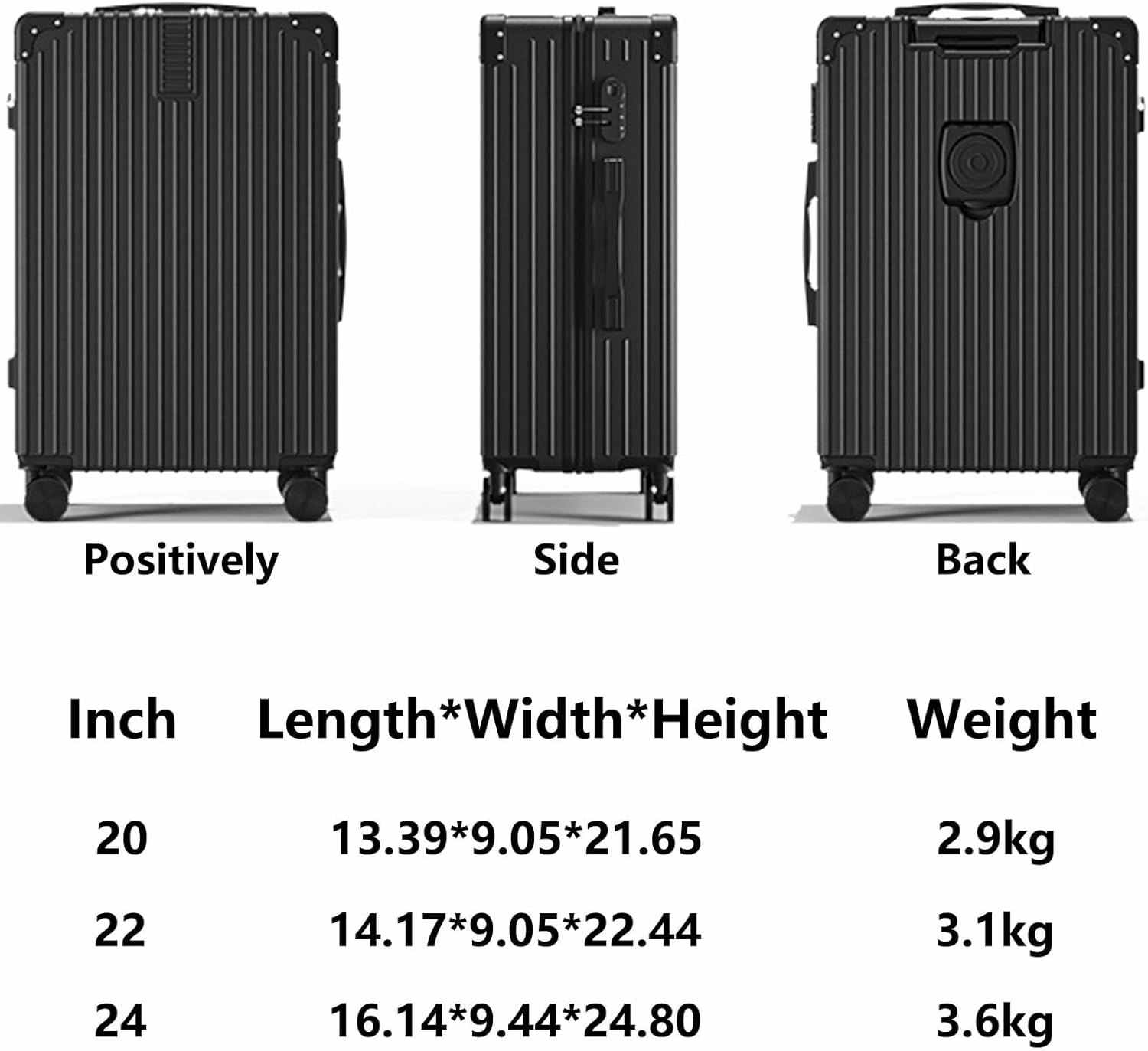 Lightweight Suitecase With Carry-on Bag, With Spinner Wheels, Expandable Luggage, Equipped With Anti-pick Combination Lock (Color : 22, Size : Green)