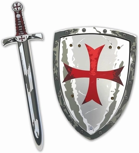 Liontouch - Maltese Crusader Knight Toy Sword & Shield - Age 3-8 Years | Medieval Pretend Play Set in Safe Foam with Classic Red Cross | Weapons & Battle Accessories for Dress Up & Costumes for Boys