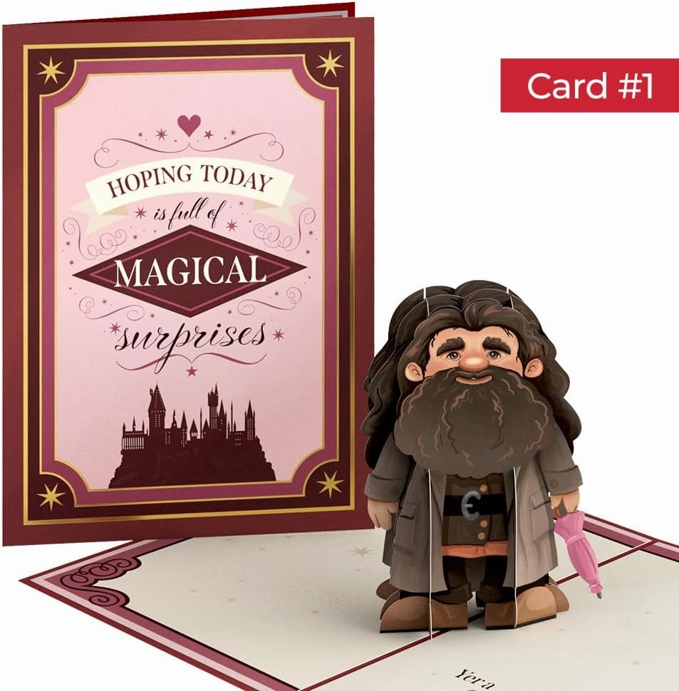 Lovepop Valentines Day Card for Her, Him - 3D Warner Bros. Pop-Up Nesting Card - Harry Potter - 4 Cards - 5" x 7" - Blank Notecard & Envelope Included