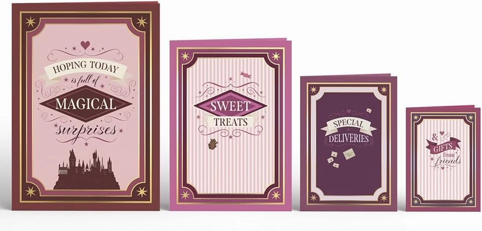 Lovepop Valentines Day Card for Her, Him - 3D Warner Bros. Pop-Up Nesting Card - Harry Potter - 4 Cards - 5" x 7" - Blank Notecard & Envelope Included