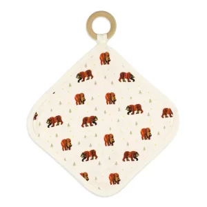 Lovey with Removable Teething Ring in Brown Bear