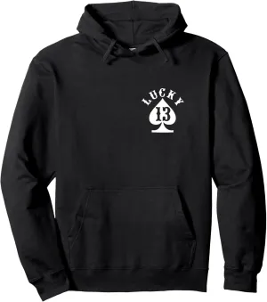 Lucky Number 13, 13 T-Shirt, 13 on Hoodie Glück 13 Shirt Biker Pullover Hoodie